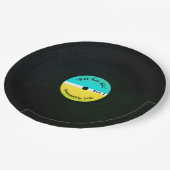 Lustiges musikalisches Blickvinyl, das Pappteller (Schrägansicht)