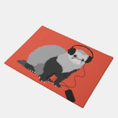 Lustiges Musikfreund-Frettchen Fußmatte (Schrägansicht)