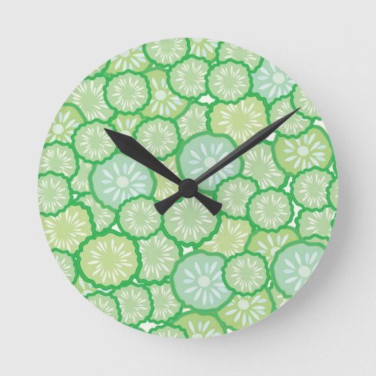 Lustiges Muster der Gurke Runde Wanduhr (Vorderseite)