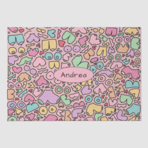 Lustiges Muster mit rosa Brüsten Seidenpapier