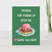 lustiges Mutter-Tag-Sprichwort Elternessen-Pub Karte (Vorderseite)