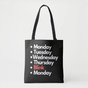 Lustiges nachvollziehbares Montag-Wochenplan-Witz- Tasche