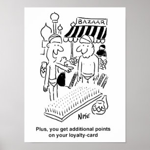 Lustiges Nagelbrett Indischer Basar Marktplatz Poster
