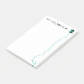 Lustiges nähendes Entwurfs-Aqua Post-it Klebezettel (angewinkelt)