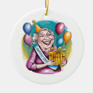 Lustiges Nana-Geburtstagsgeschenk Keramik Ornament