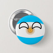 Lustiges neigendes Geeky Argentinien Countryball Button (Vorne & Hinten)