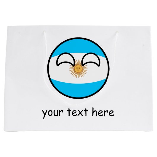 Lustiges neigendes Geeky Argentinien Countryball Große Geschenktüte (Vorderseite)