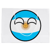 Lustiges neigendes Geeky Argentinien Countryball Große Geschenktüte (Rückseite)