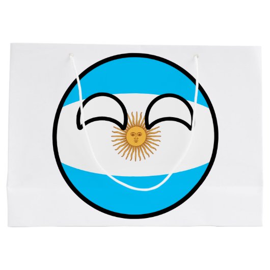 Lustiges neigendes Geeky Argentinien Countryball Große Geschenktüte (Rückseite)