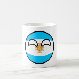 Lustiges neigendes Geeky Argentinien Countryball Kaffeetasse