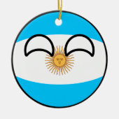 Lustiges neigendes Geeky Argentinien Countryball Keramik Ornament (Vorne)