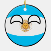 Lustiges neigendes Geeky Argentinien Countryball Keramik Ornament (Hinten)