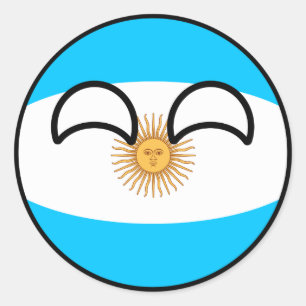 Lustiges neigendes Geeky Argentinien Countryball Runder Aufkleber