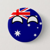 Lustiges neigendes Geeky Australien Countryball Button (Vorderseite)