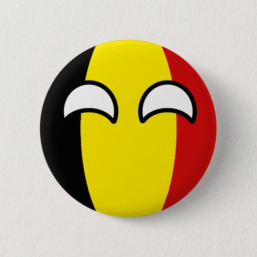 Lustiges neigendes Geeky Belgien Countryball Button (Vorderseite)