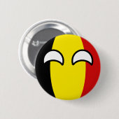 Lustiges neigendes Geeky Belgien Countryball Button (Vorne & Hinten)