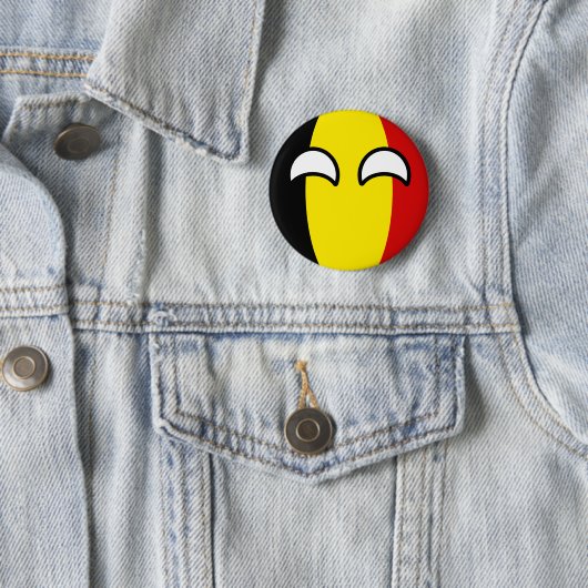 Lustiges neigendes Geeky Belgien Countryball Button (Beispiel)
