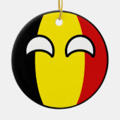Lustiges neigendes Geeky Belgien Countryball Keramikornament (Vorne)