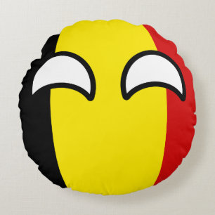 Lustiges neigendes Geeky Belgien Countryball Rundes Kissen