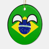 Lustiges neigendes Geeky Brasilien Countryball Keramik Ornament (Links)