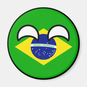Lustiges neigendes Geeky Brasilien Countryball Magnet