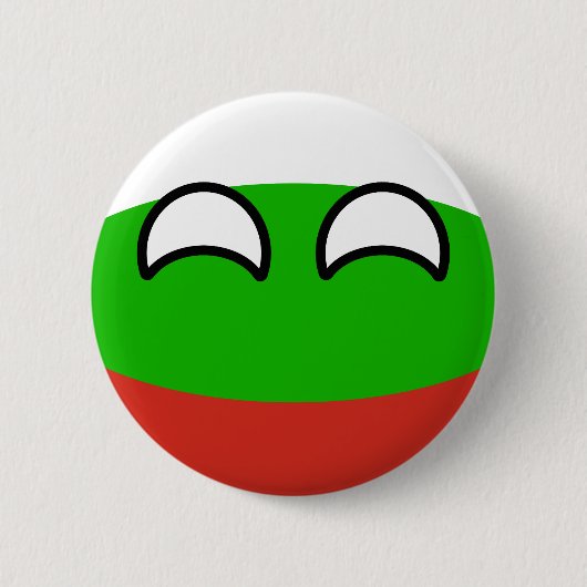 Lustiges neigendes Geeky Bulgarien Countryball Button (Vorderseite)