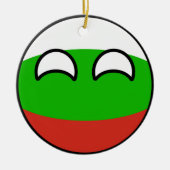 Lustiges neigendes Geeky Bulgarien Countryball Keramik Ornament (Vorne)