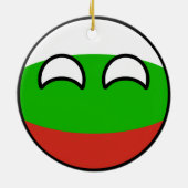 Lustiges neigendes Geeky Bulgarien Countryball Keramik Ornament (Hinten)