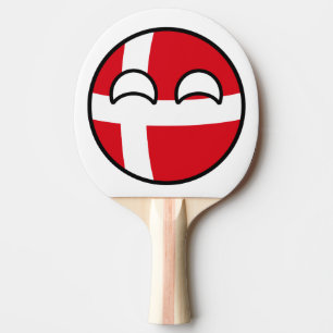 Lustiges neigendes Geeky Dänemark Countryball Tischtennis Schläger