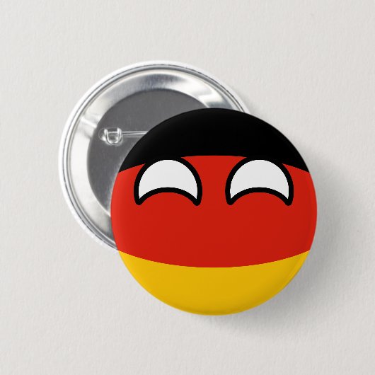 Lustiges neigendes Geeky Deutschland Countryball Button (Vorne & Hinten)