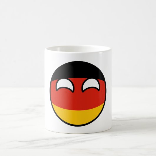 Lustiges neigendes Geeky Deutschland Countryball Kaffeetasse (Mittel)