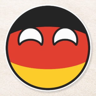 Lustiges neigendes Geeky Deutschland Countryball Runder Pappuntersetzer