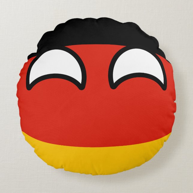 Lustiges neigendes Geeky Deutschland Countryball Rundes Kissen (Vorderseite)