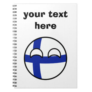 Lustiges neigendes Geeky Finnland Countryball Notizblock