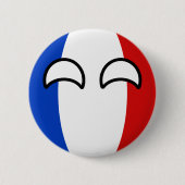Lustiges neigendes Geeky Frankreich Countryball Button (Vorderseite)