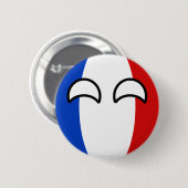 Lustiges neigendes Geeky Frankreich Countryball Button (Vorne & Hinten)