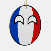 Lustiges neigendes Geeky Frankreich Countryball Keramik Ornament (Rechts)