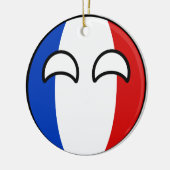 Lustiges neigendes Geeky Frankreich Countryball Keramik Ornament (Links)