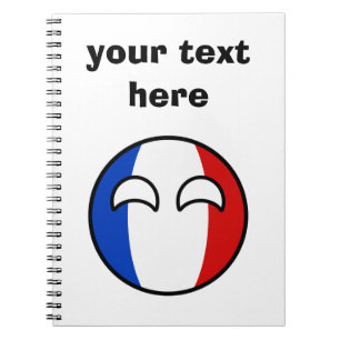 Lustiges neigendes Geeky Frankreich Countryball Notizblock