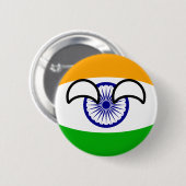 Lustiges neigendes Geeky Indien Countryball Button (Vorne & Hinten)