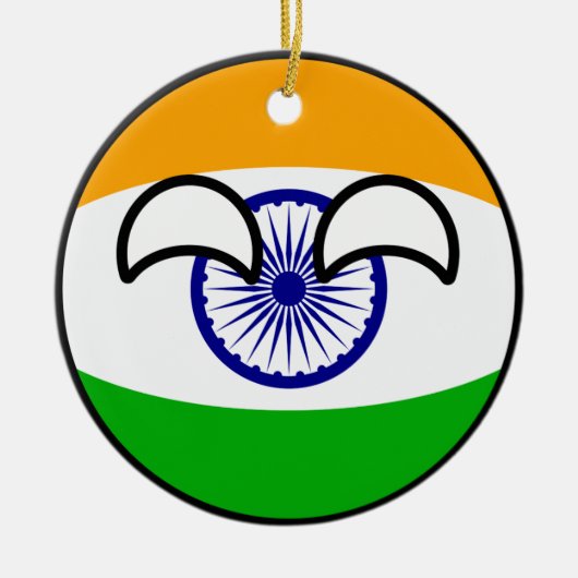 Lustiges neigendes Geeky Indien Countryball Keramikornament (Vorne)