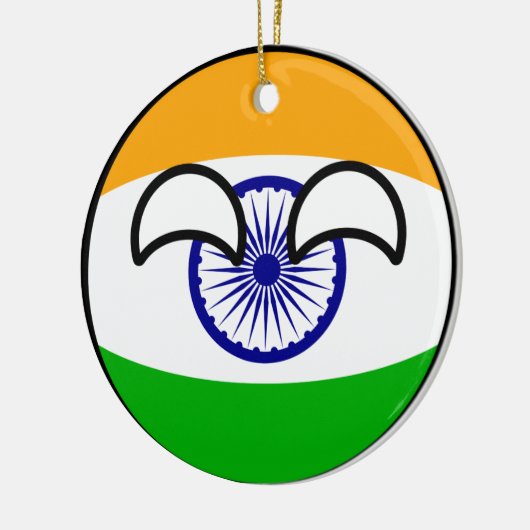 Lustiges neigendes Geeky Indien Countryball Keramikornament (Links)
