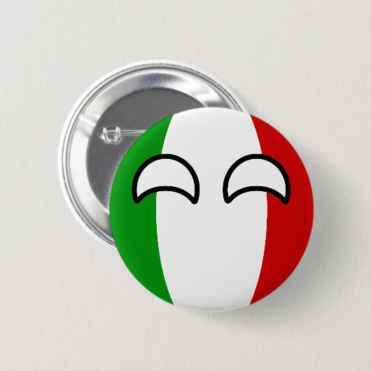 Lustiges neigendes Geeky Italien Countryball Button (Vorne & Hinten)