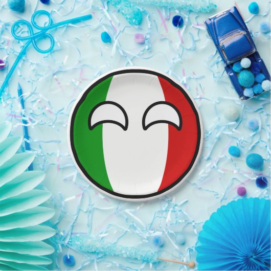 Lustiges neigendes Geeky Italien Countryball Pappteller (Party)