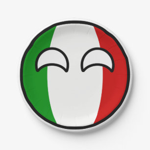 Lustiges neigendes Geeky Italien Countryball Pappteller