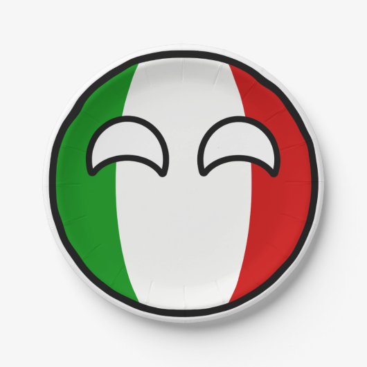 Lustiges neigendes Geeky Italien Countryball Pappteller (Vorderseite)