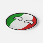 Lustiges neigendes Geeky Italien Countryball Pappteller (Schrägansicht)