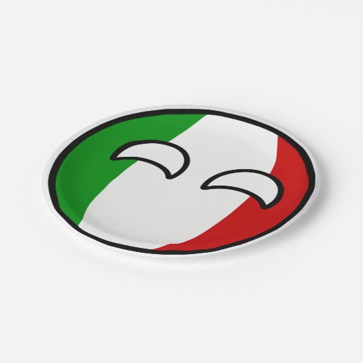 Lustiges neigendes Geeky Italien Countryball Pappteller (Schrägansicht)