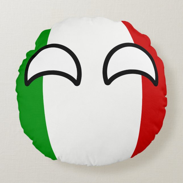Lustiges neigendes Geeky Italien Countryball Rundes Kissen (Vorderseite)