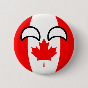 Lustiges neigendes Geeky Kanada Countryball Button